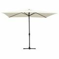 Propation 6.5 x 10 Ft. Aluminum Patio Market Umbrella Tilt with Crank - Tan Fabric & Black Pole PR330843